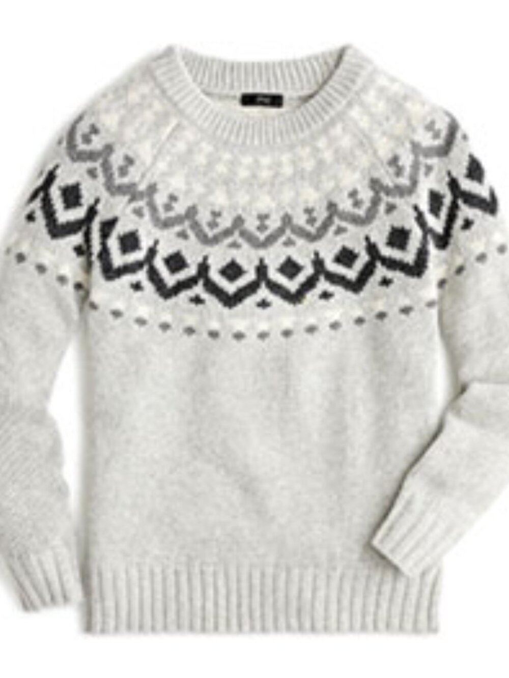 J.Crew Wool-Blend Fair Isle‎ Crew Pullover Sweater Womens S Heather Dusk Multi - Picture 2 of 14